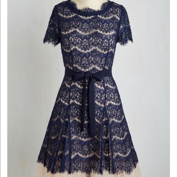 Ark & Co. Formal Navy Blue Lace Dress - Picture 1 of 7